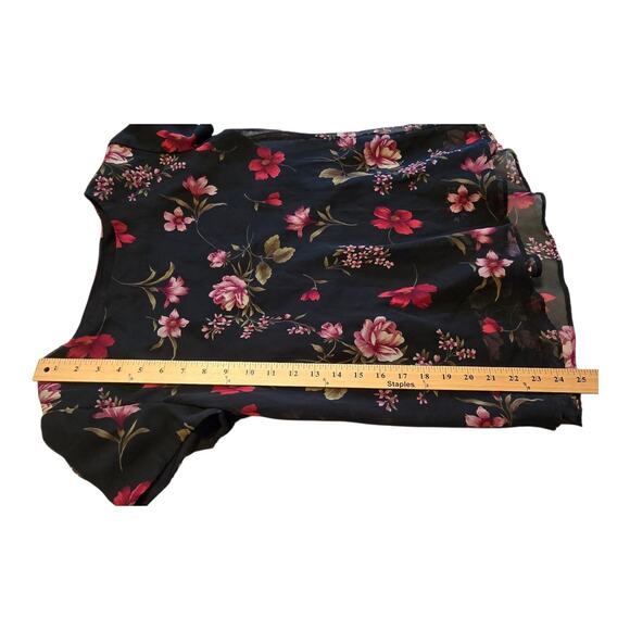 Miss Dorby Vintage Chiffon Dark Floral Top Size 16 Black Whimsigoth Romantic - Picture 8 of 8